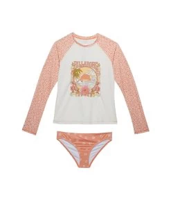 Billabong Kids Fallin For Her Long Sleeve Rashguard Set (Little Kids/Big Kids)