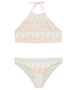 Billabong Kids Layered With Love Reversible High Neck Two-Piece Swim Set (Little Kids/Big Kids)